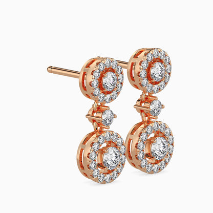 Sewer Diamond Solitaire Earring Rose Gold