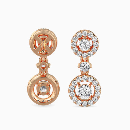 Sewer Diamond Solitaire Earring Rose Gold