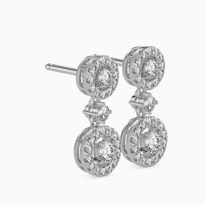 Sewer Diamond Solitaire Earring Platinum