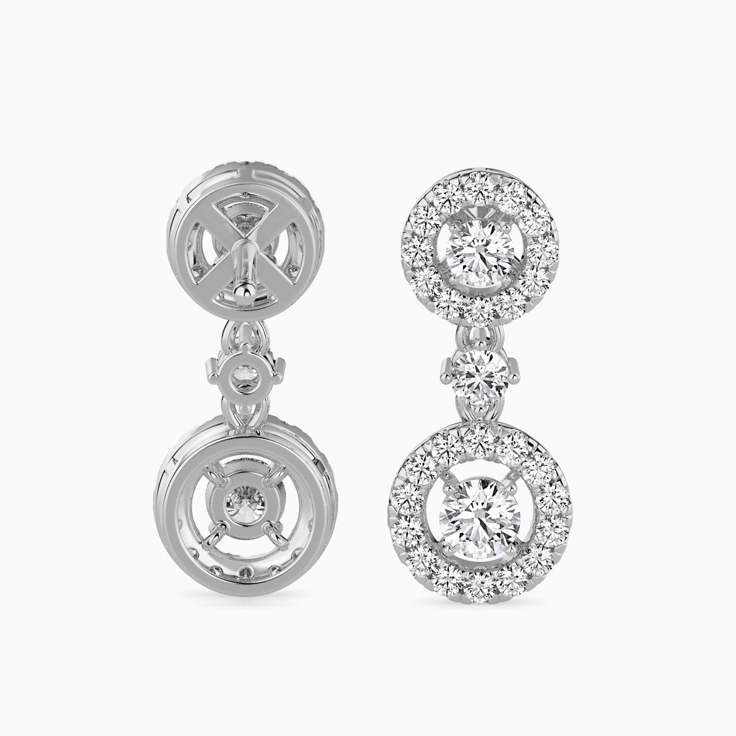 Sewer Diamond Solitaire Earring Platinum