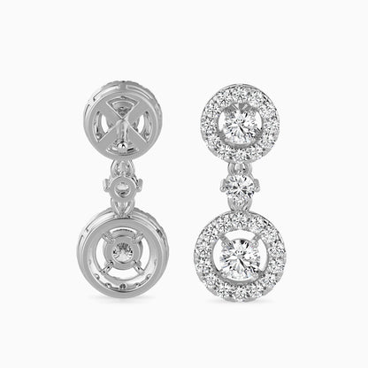 Sewer Diamond Solitaire Earring White Gold