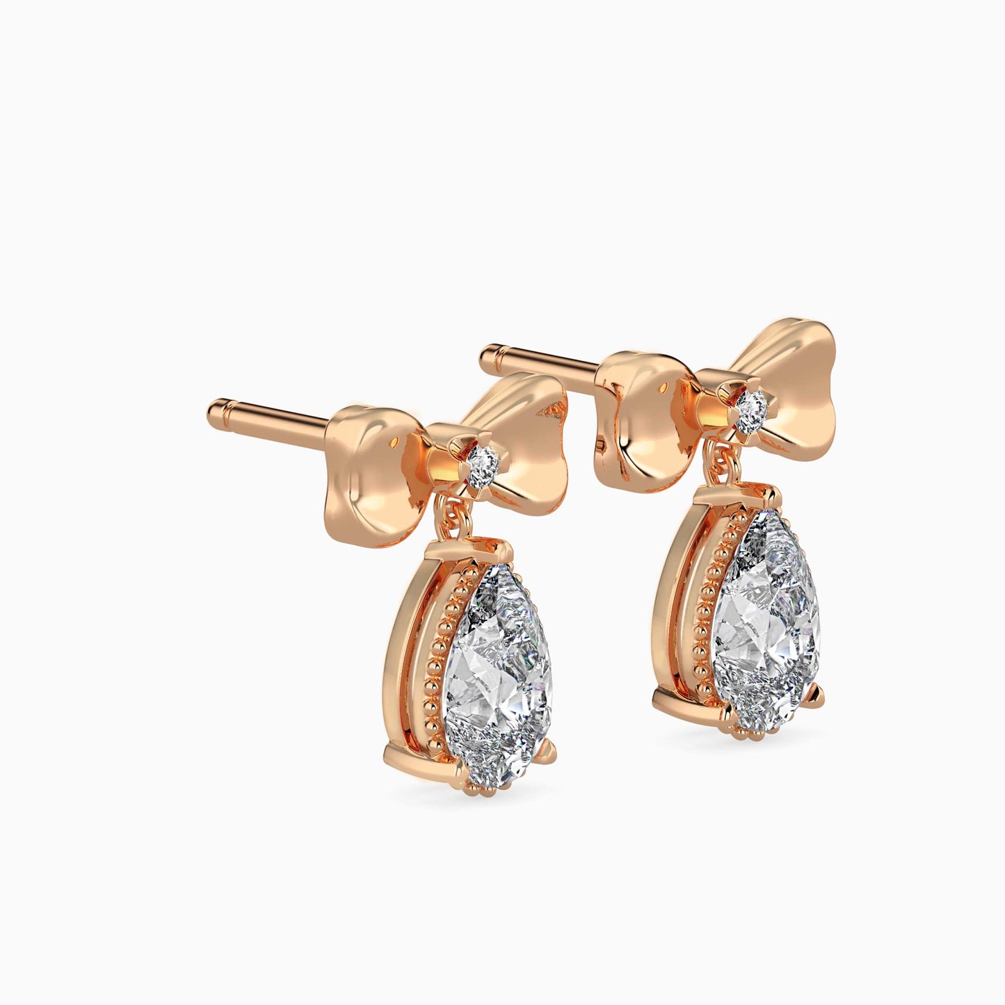 Attina Solitaire Diamond Earring Rose Gold