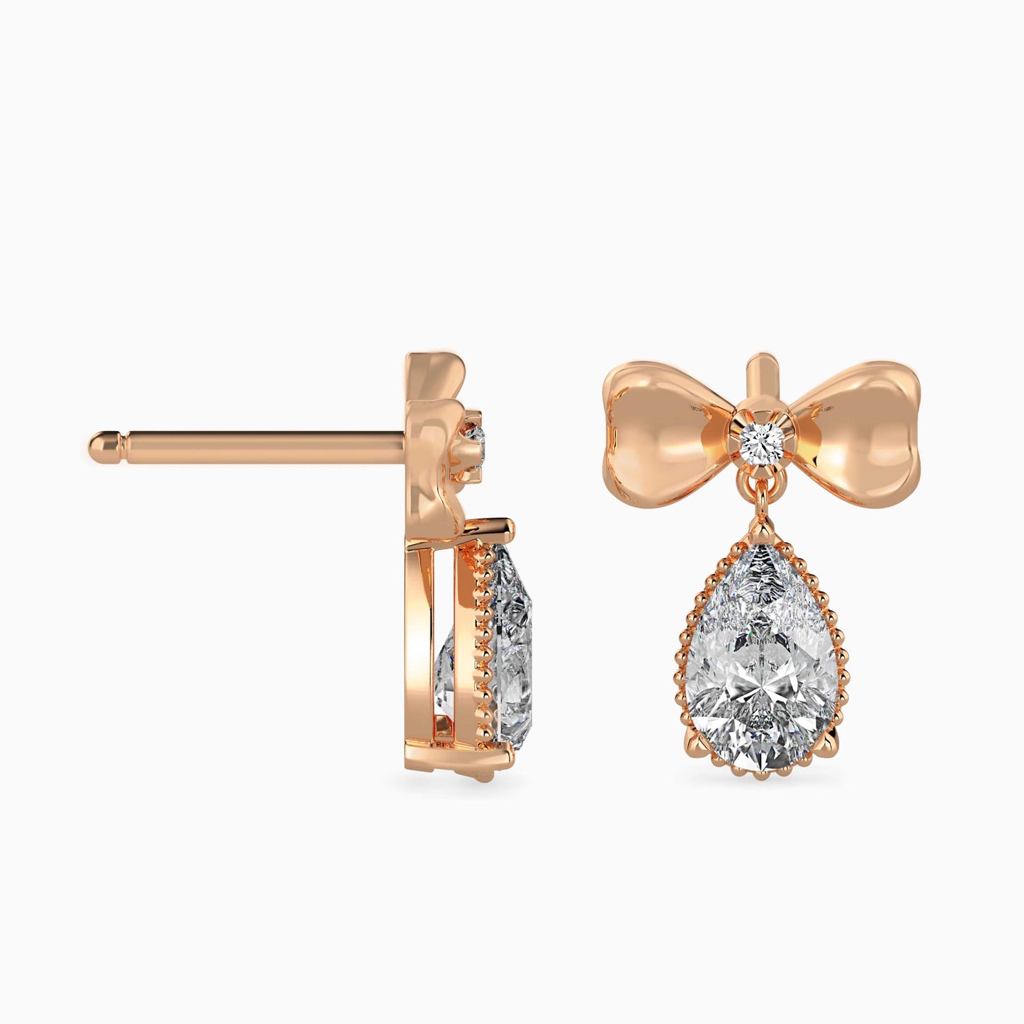 Attina Solitaire Diamond Earring Rose Gold