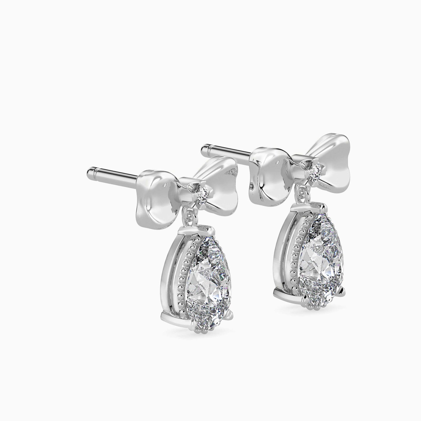 Attina Solitaire Diamond Earring Platinum