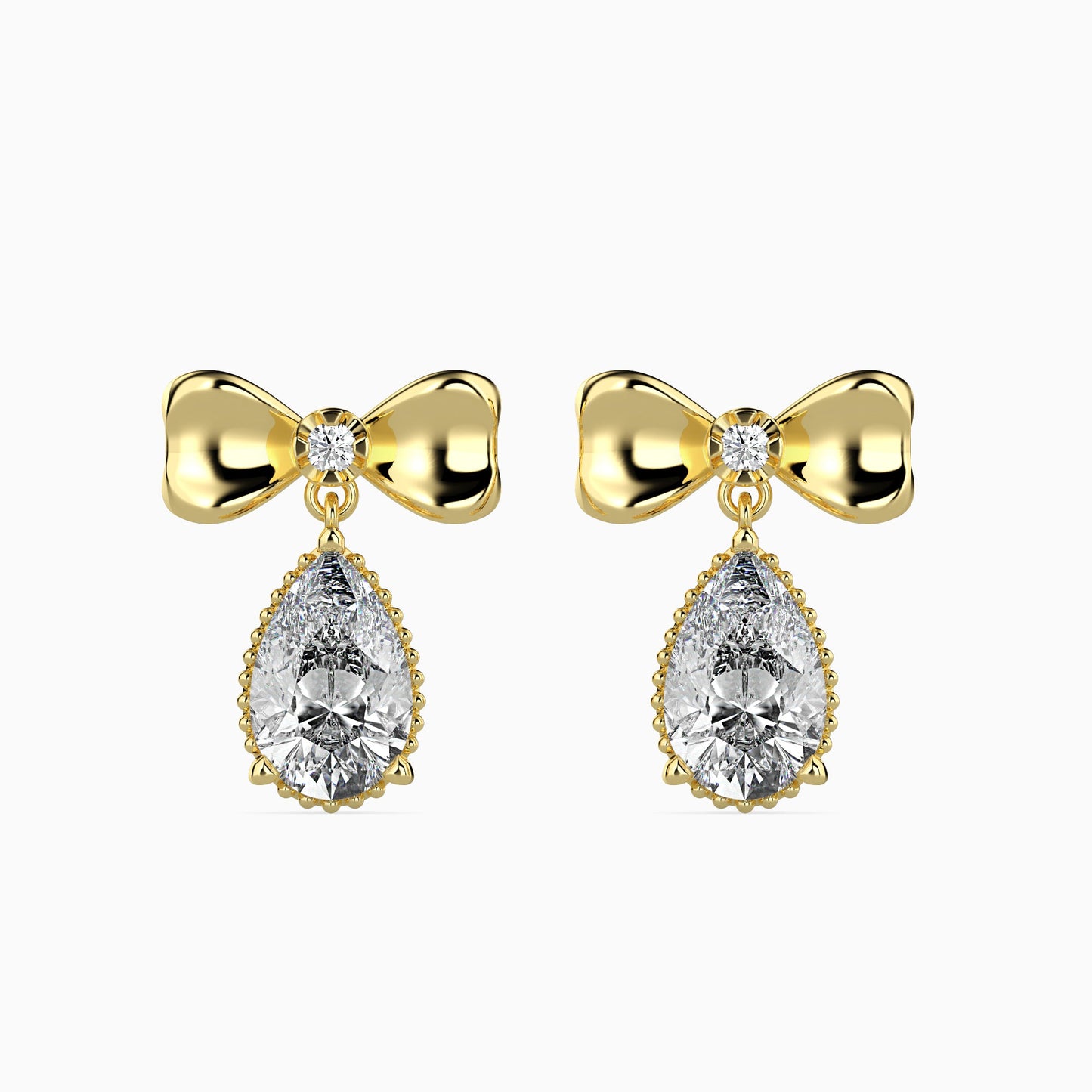 Attina Solitaire Diamond Earring Yellow Gold