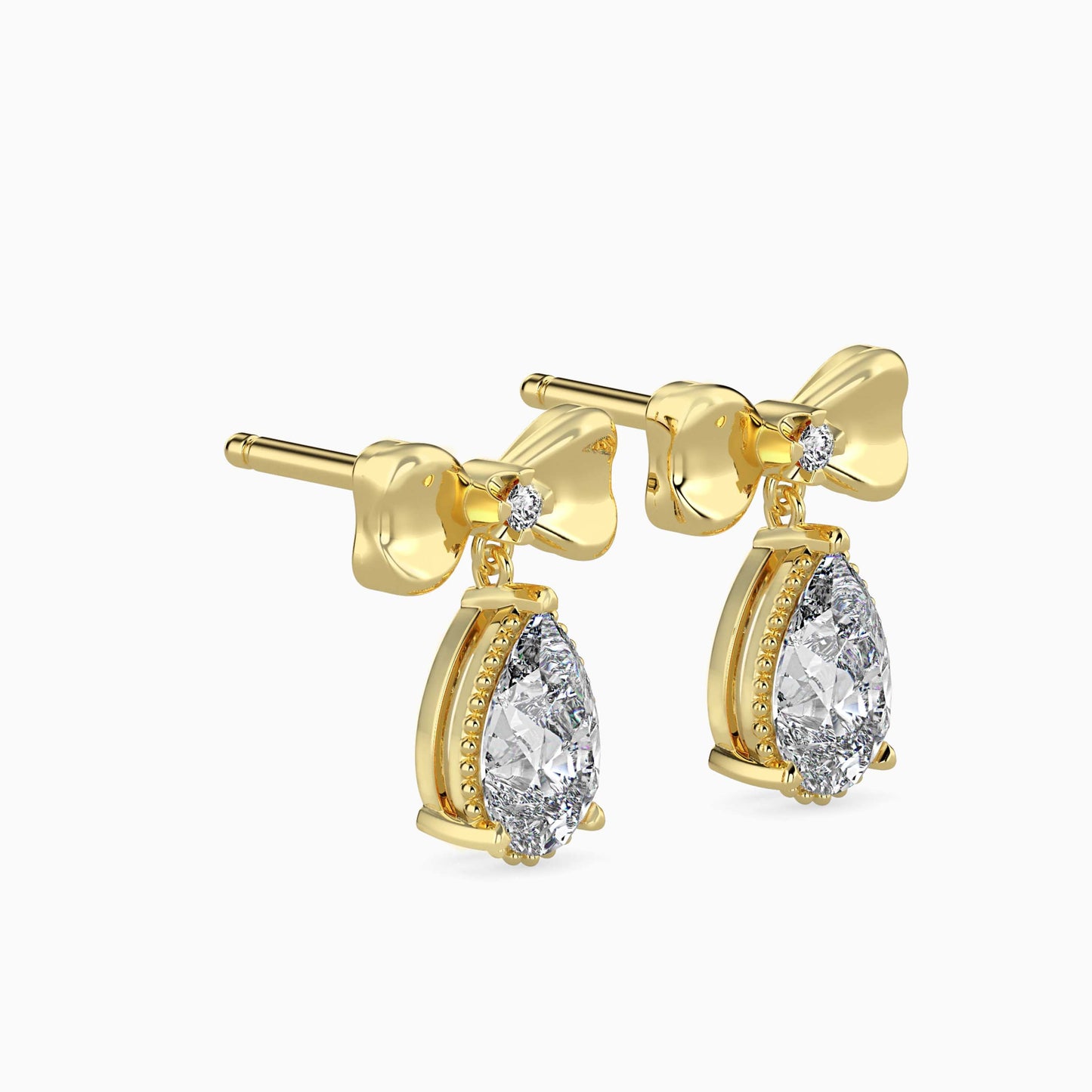 Attina Solitaire Diamond Earring Yellow Gold