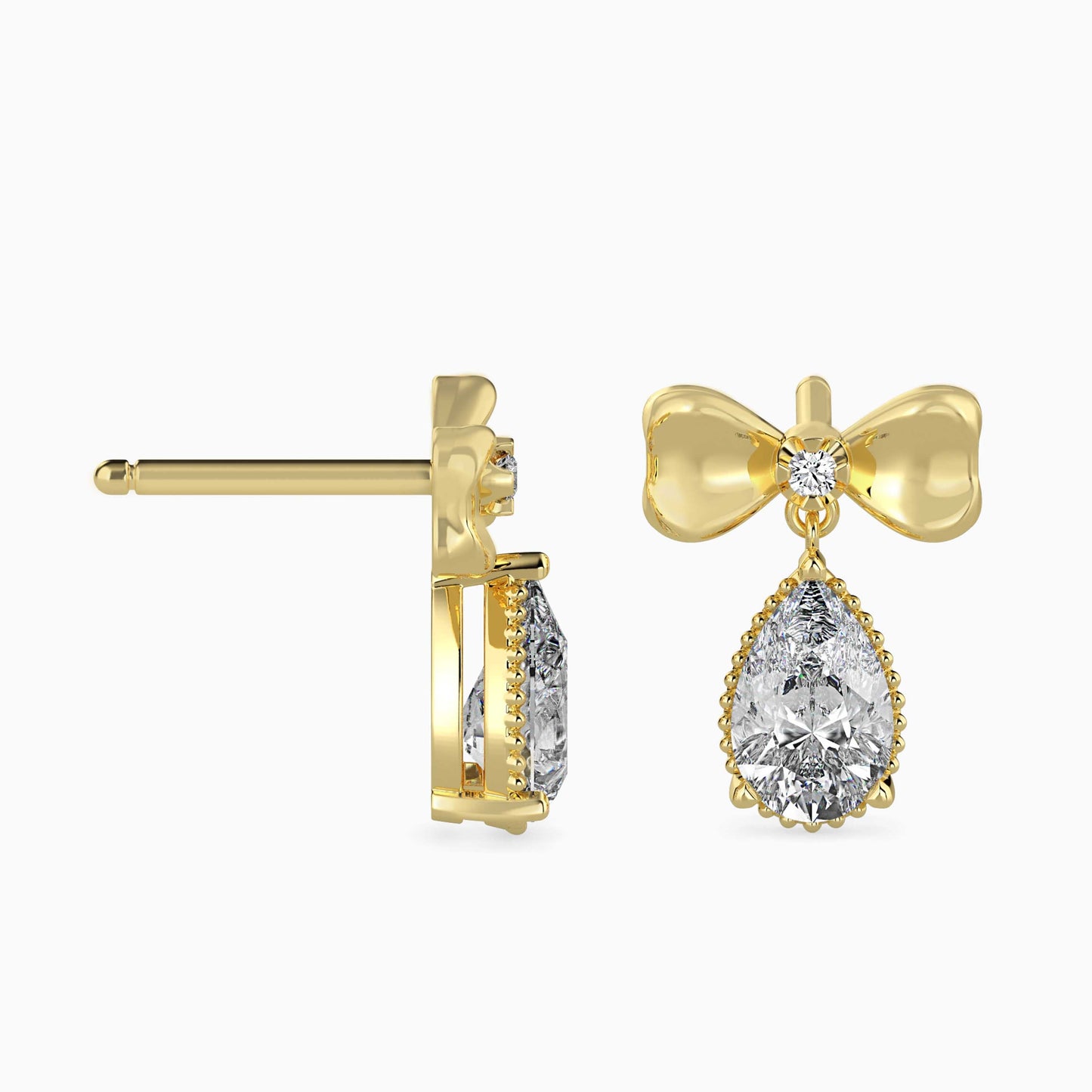 Attina Solitaire Diamond Earring Yellow Gold