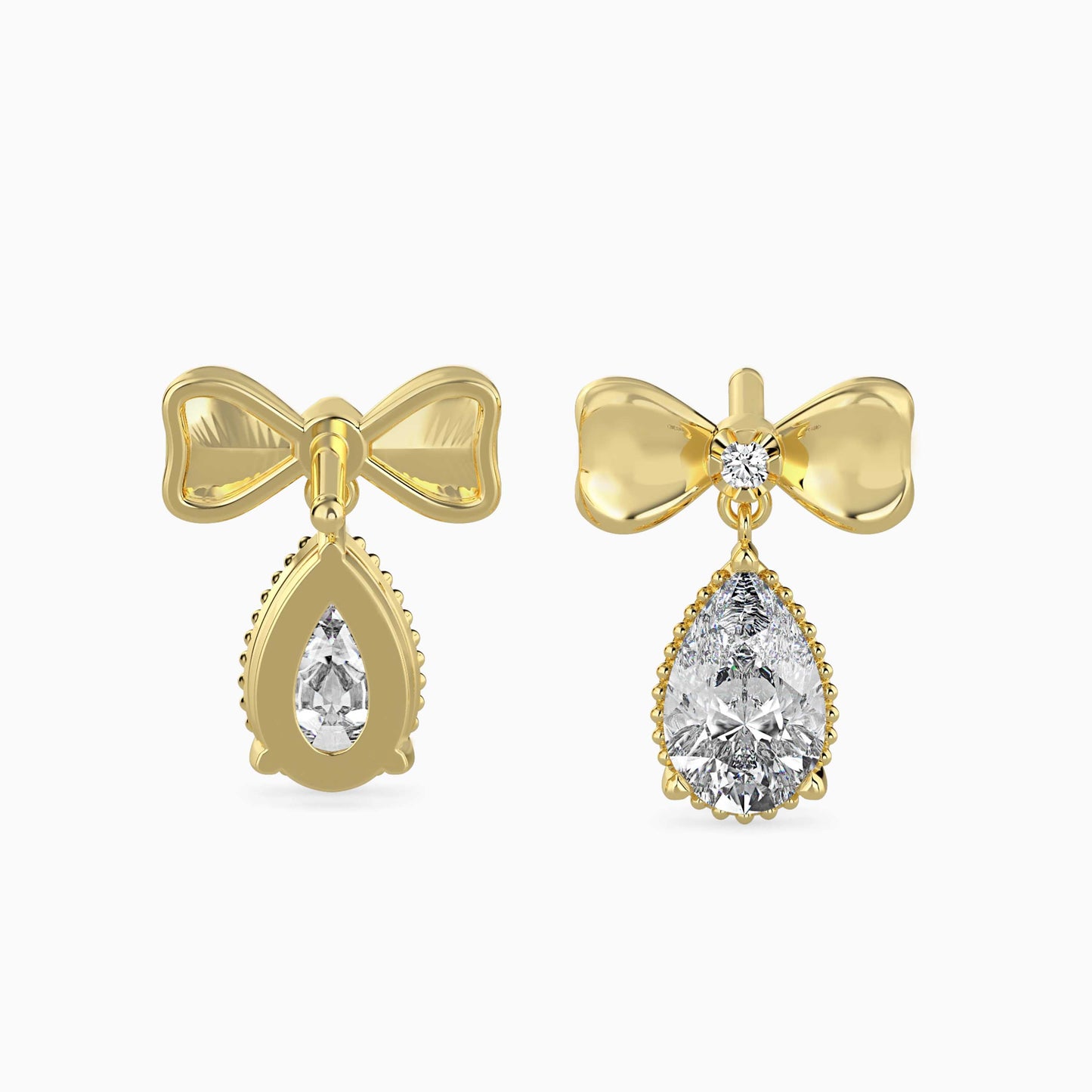 Attina Solitaire Diamond Earring Yellow Gold