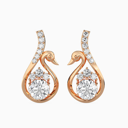 Carlota Diamond Solitaire Earring Rose Gold