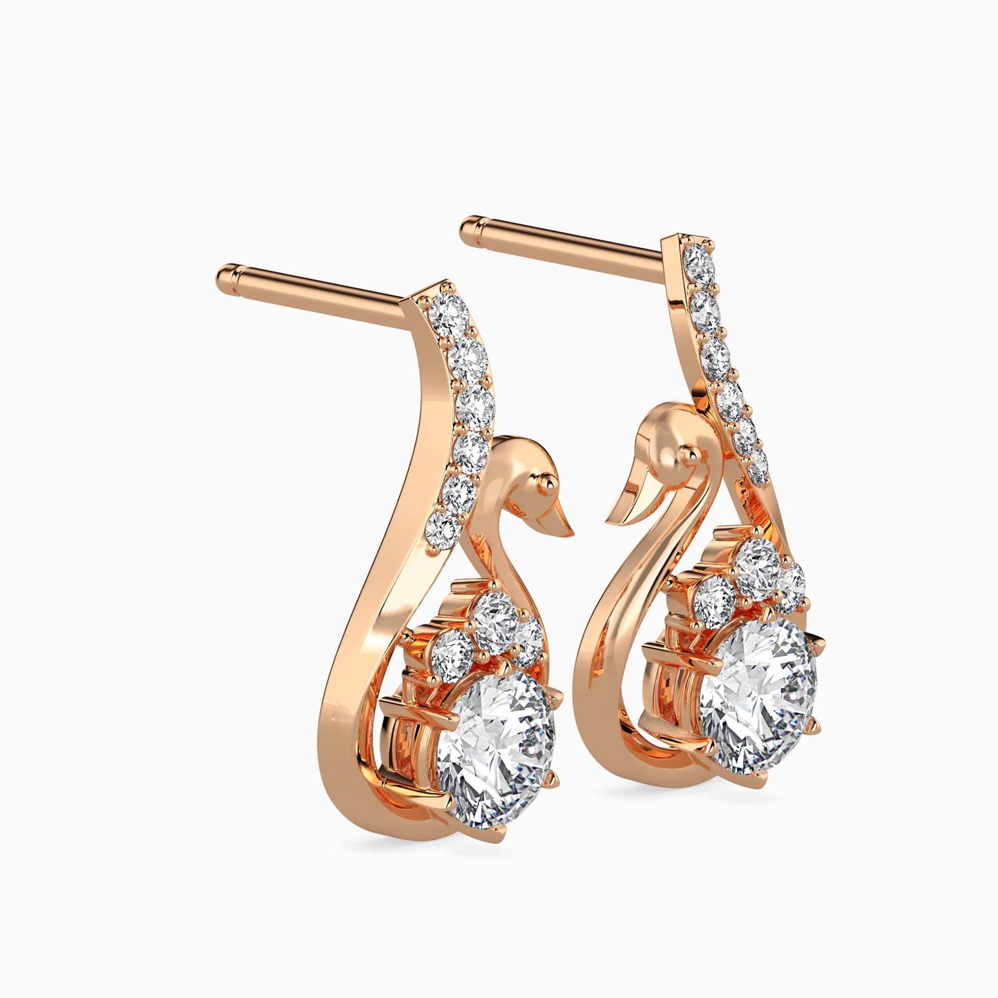 Carlota Diamond Solitaire Earring Rose Gold