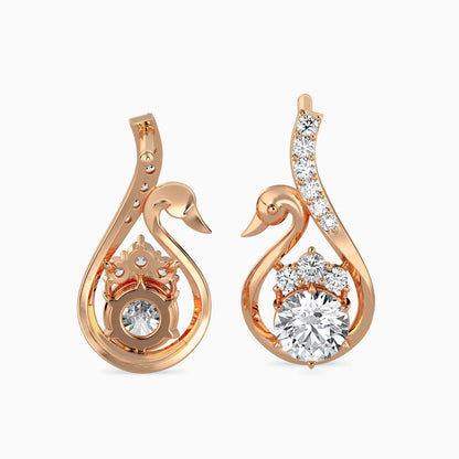 Carlota Diamond Solitaire Earring Rose Gold