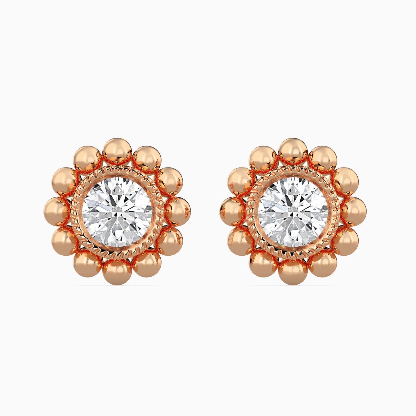 Soliste Diamond Solitaire Earring Rose Gold