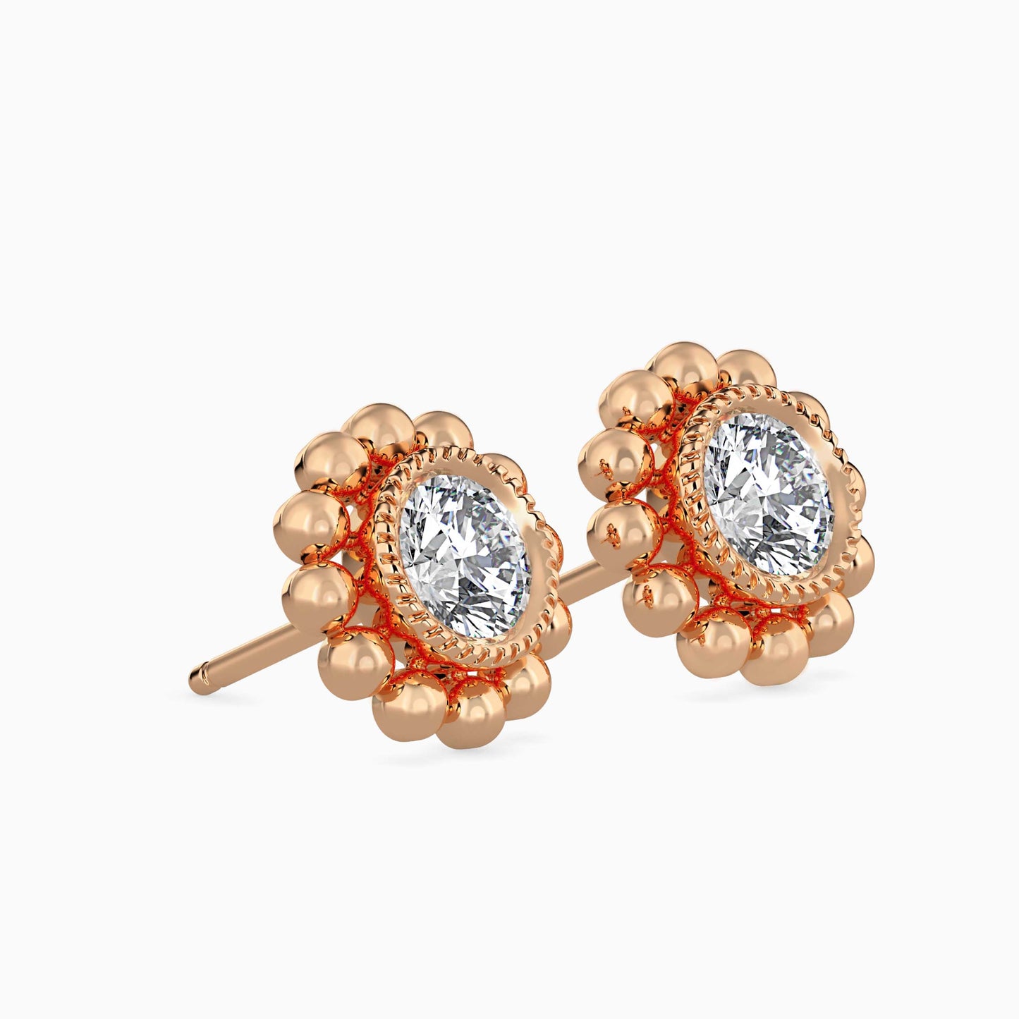 Soliste Diamond Solitaire Earring Rose Gold