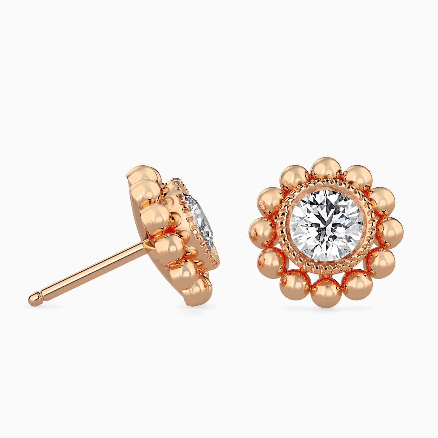 Soliste Diamond Solitaire Earring Rose Gold