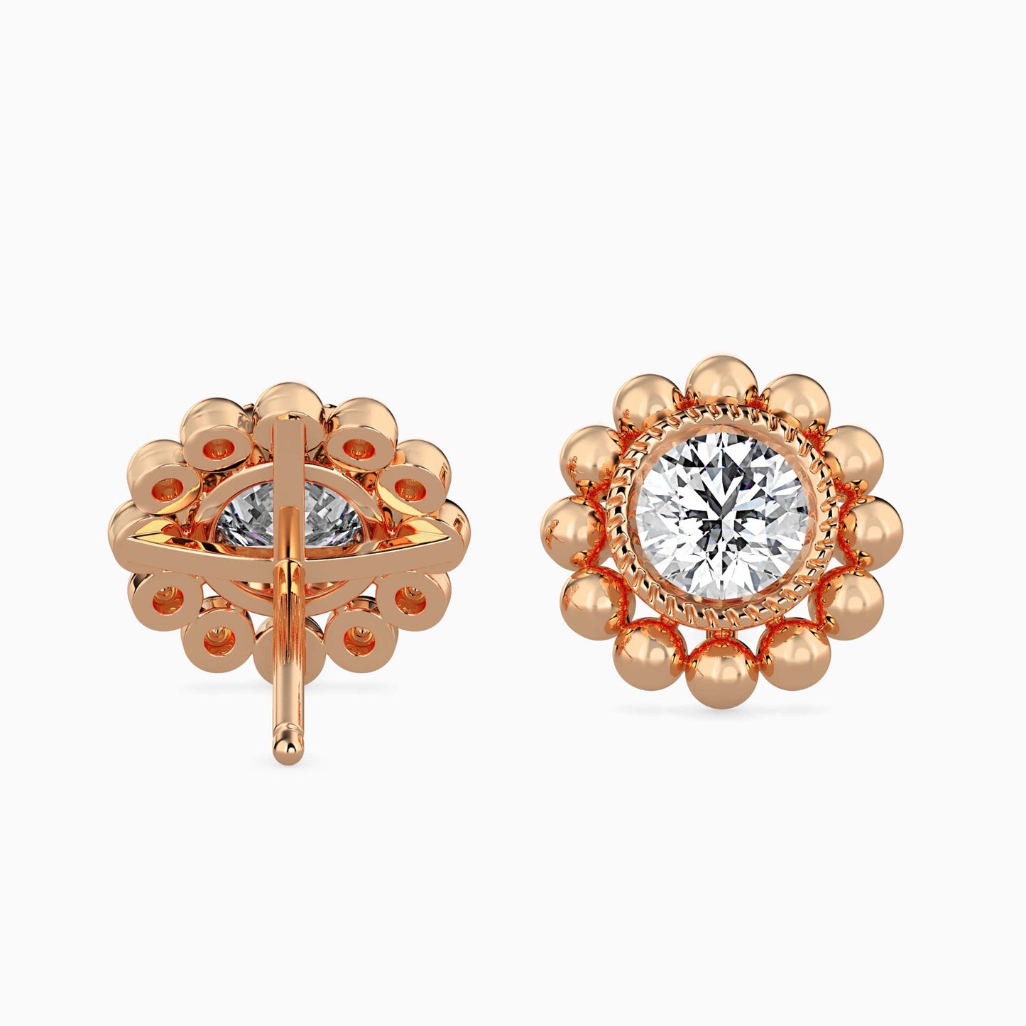 Soliste Diamond Solitaire Earring Rose Gold