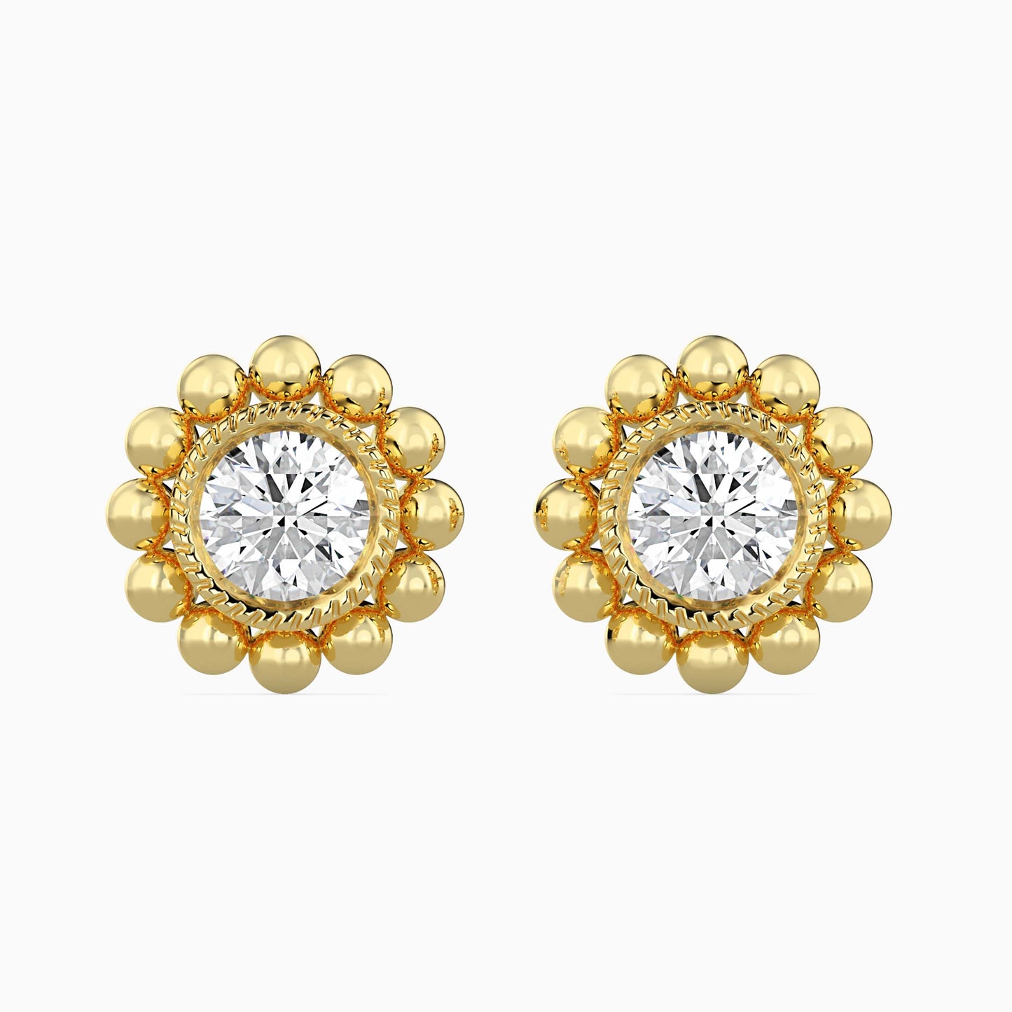 Soliste Diamond Solitaire Earring Yellow Gold