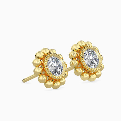 Soliste Diamond Solitaire Earring Yellow Gold