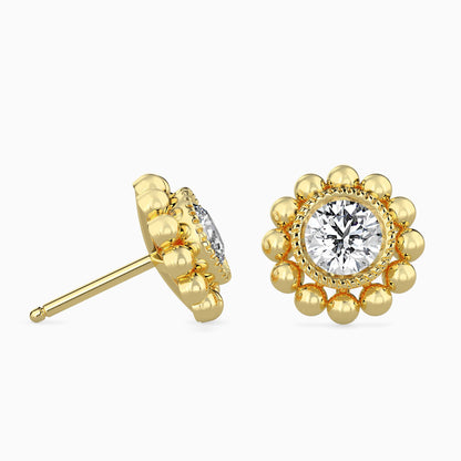 Soliste Diamond Solitaire Earring Yellow Gold