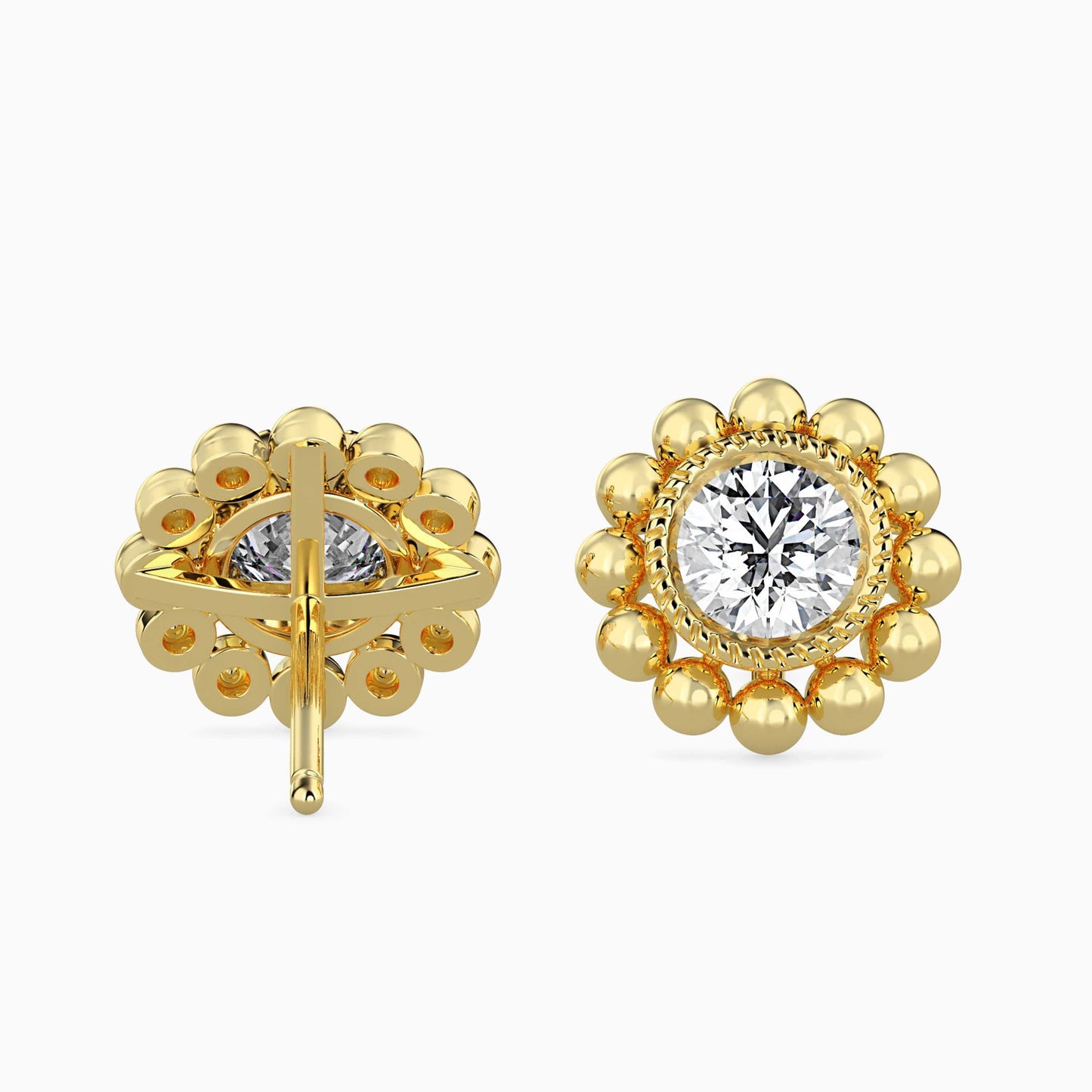 Soliste Diamond Solitaire Earring Yellow Gold