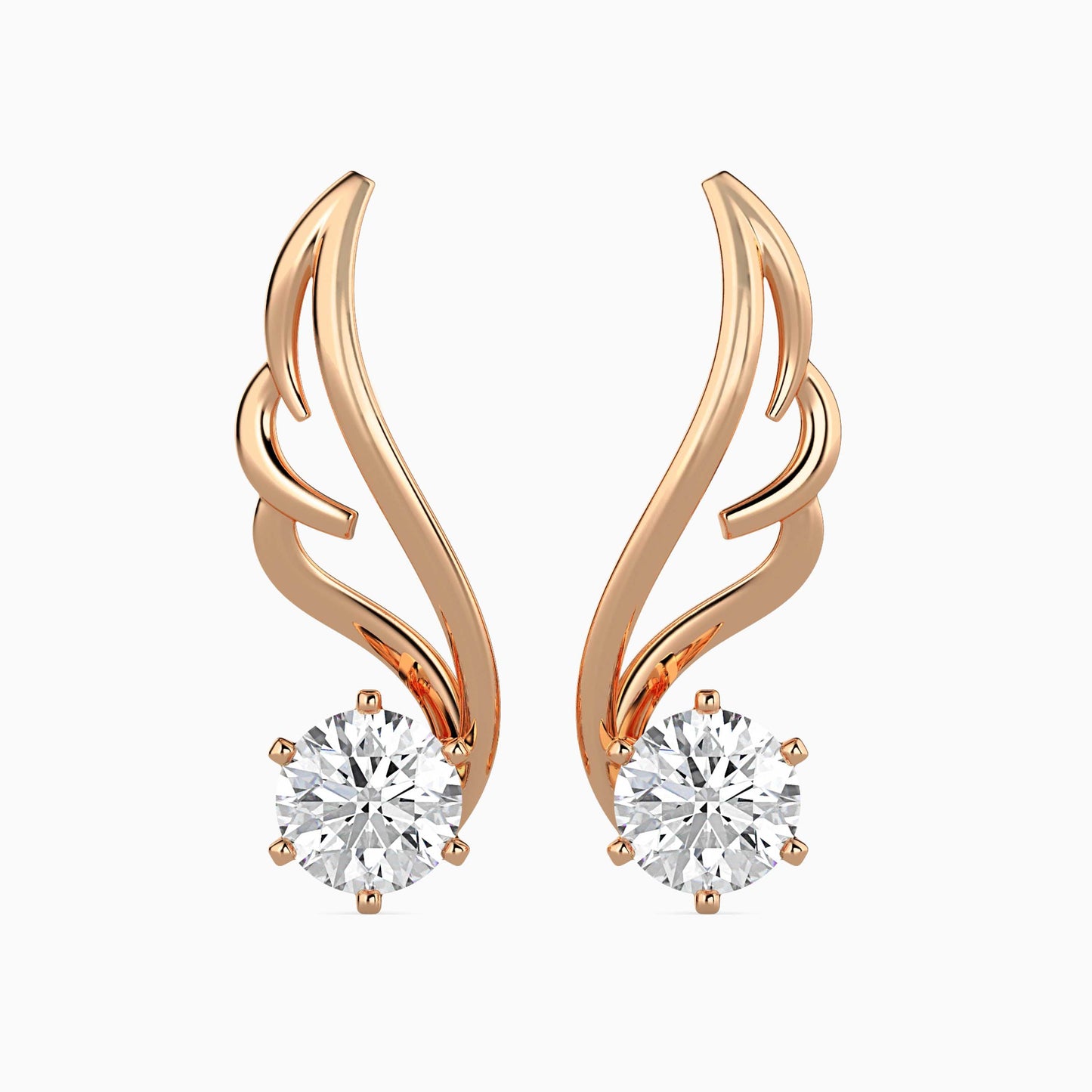 Orville Diamond Solitaire Earring Rose Gold