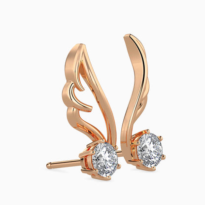 Orville Diamond Solitaire Earring Rose Gold