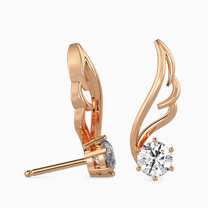 Orville Diamond Solitaire Earring Rose Gold