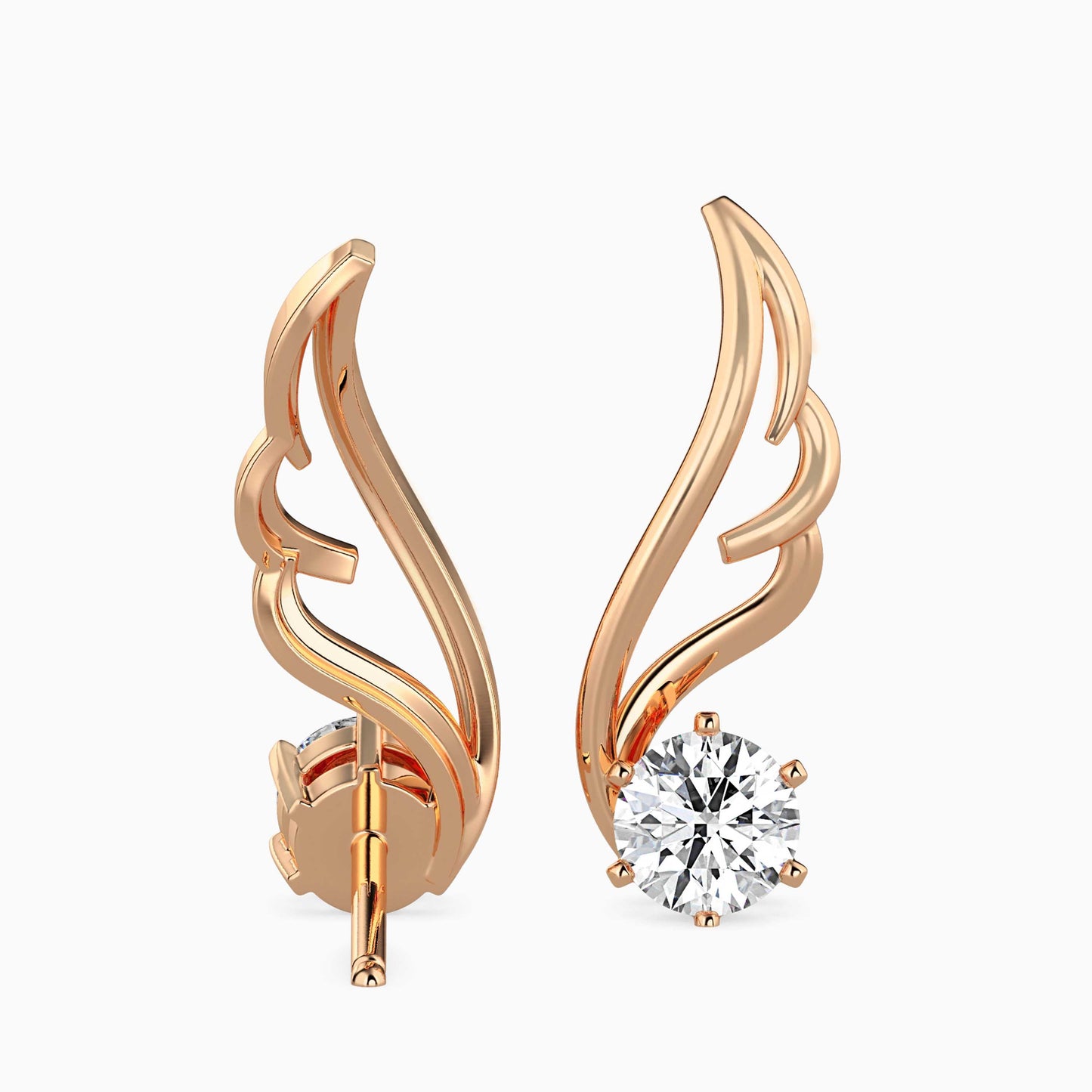 Orville Diamond Solitaire Earring Rose Gold