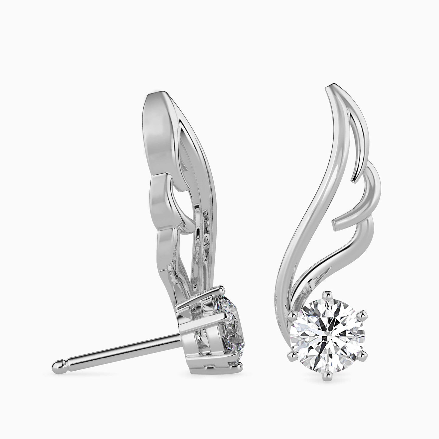 Orville Diamond Solitaire Earring White Gold