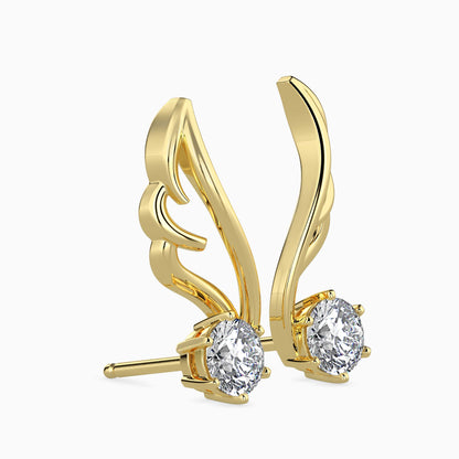 Orville Diamond Solitaire Earring Yellow Gold