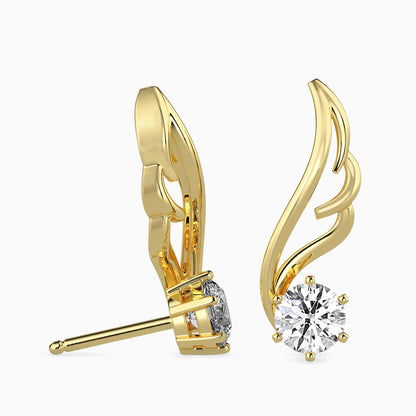 Orville Diamond Solitaire Earring Yellow Gold