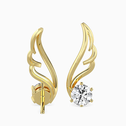 Orville Diamond Solitaire Earring Yellow Gold