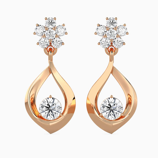 Medusa Diamond Solitaire Earring Rose Gold