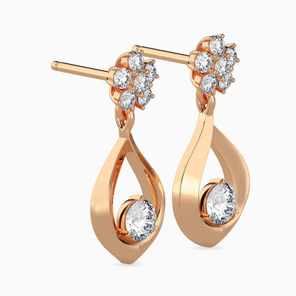 Medusa Diamond Solitaire Earring Rose Gold