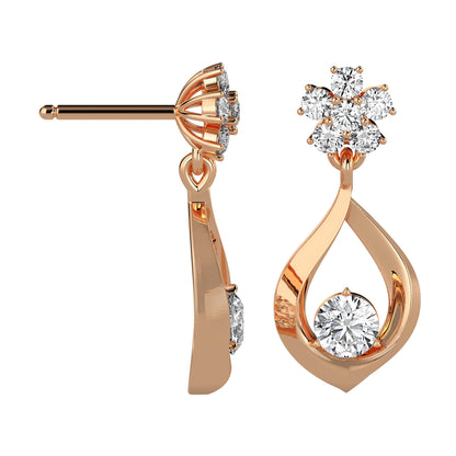 Medusa Diamond Solitaire Earring Rose Gold