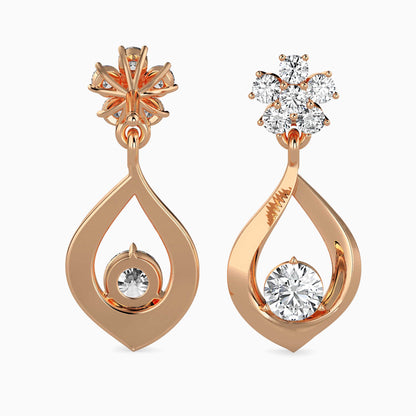 Medusa Diamond Solitaire Earring Rose Gold