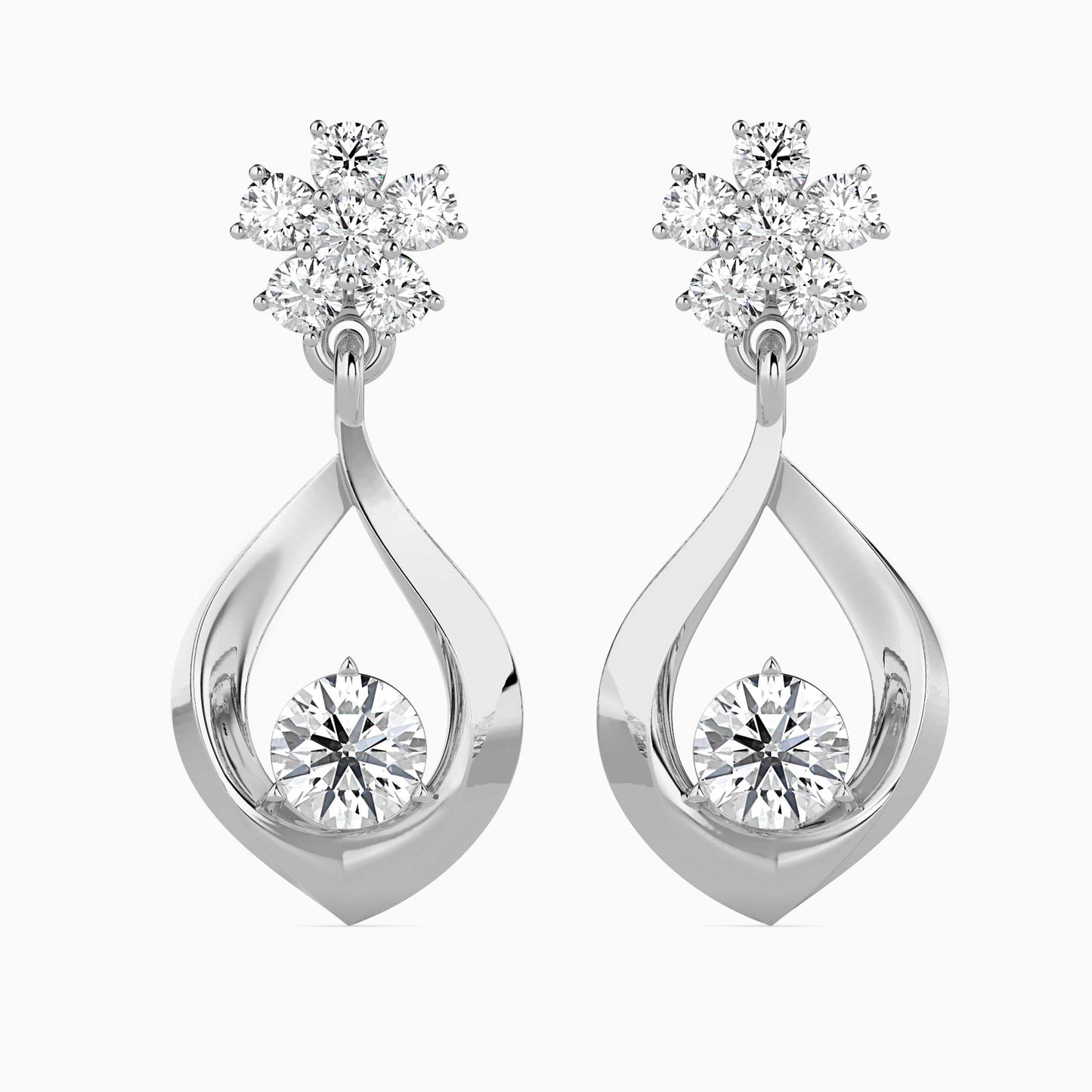 Medusa Diamond Solitaire Earring White Gold