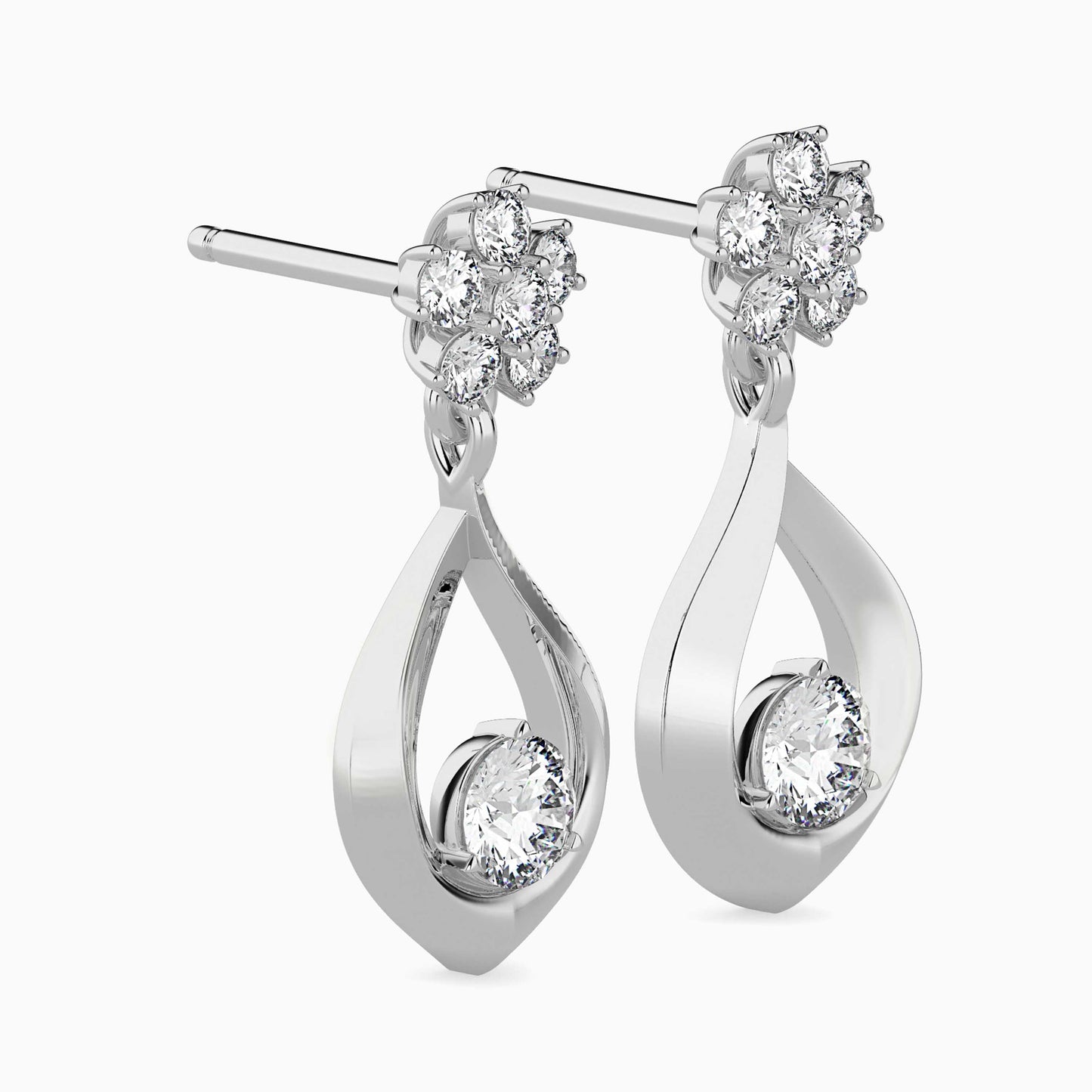 Medusa Diamond Solitaire Earring White Gold