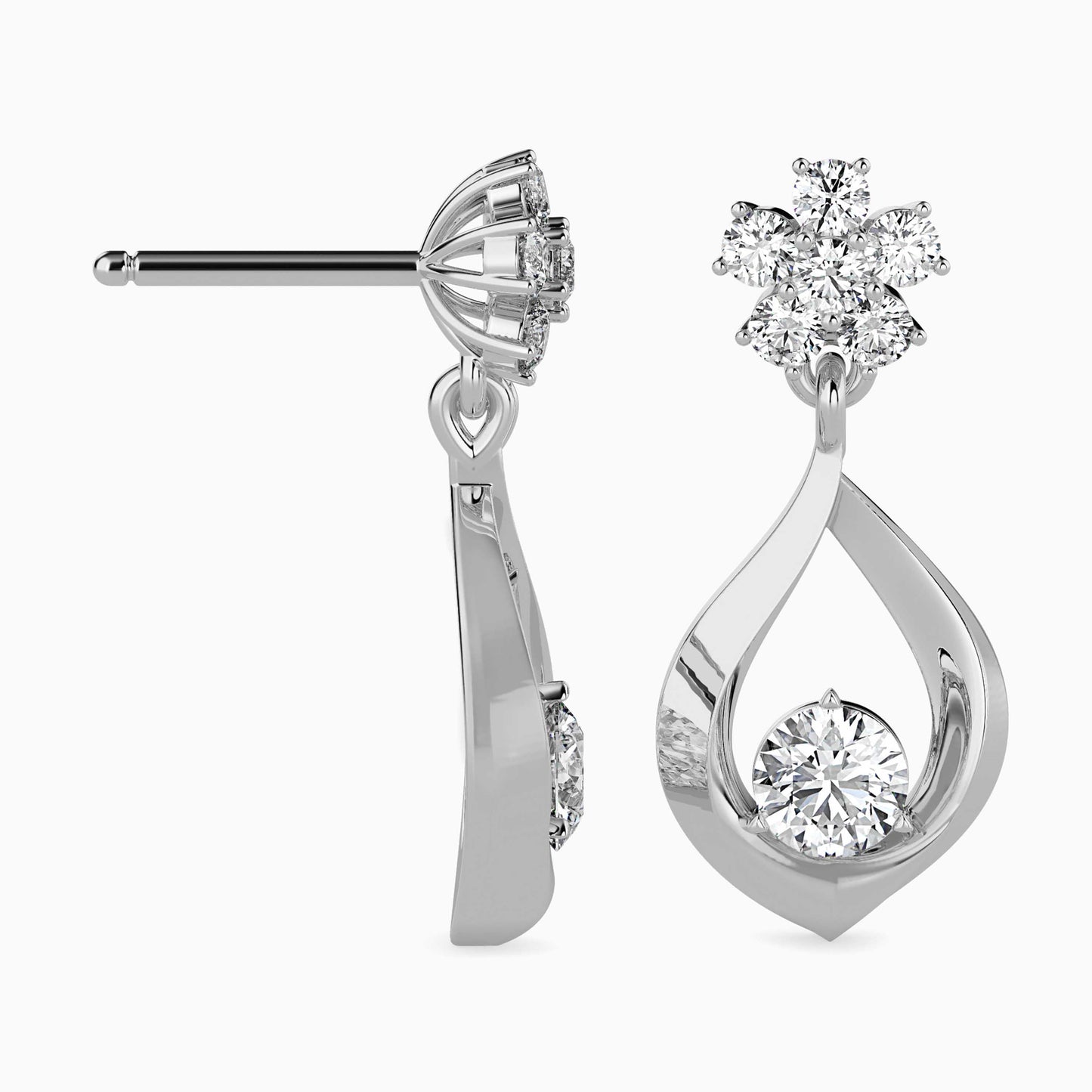 Medusa Diamond Solitaire Earring Platinum