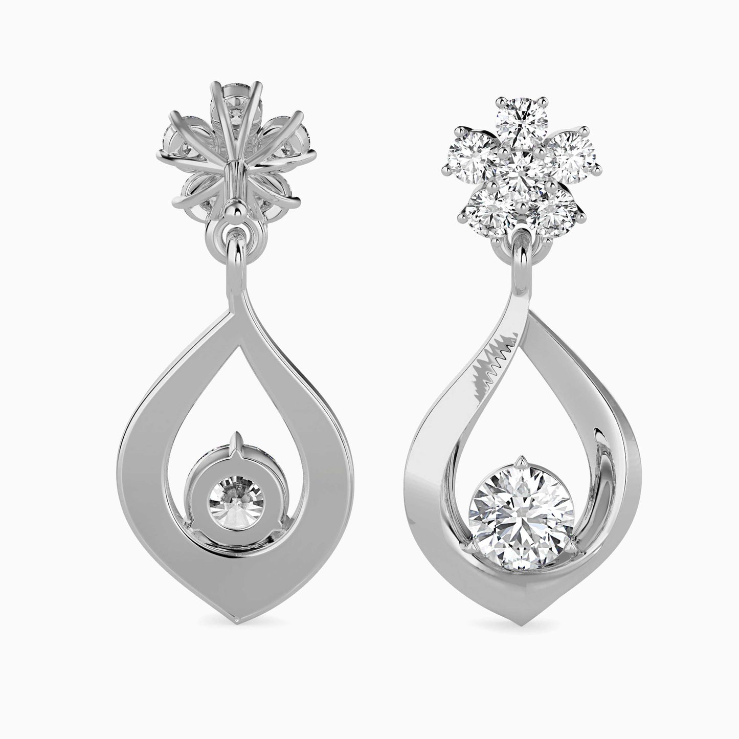 Medusa Diamond Solitaire Earring Platinum