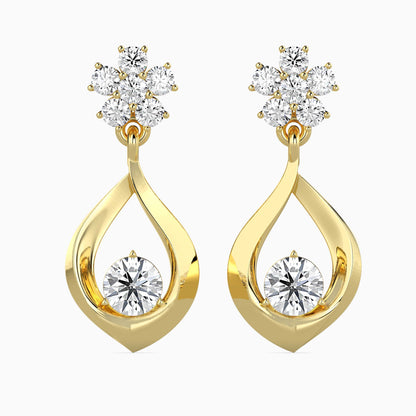 Medusa Diamond Solitaire Earring Yellow Gold