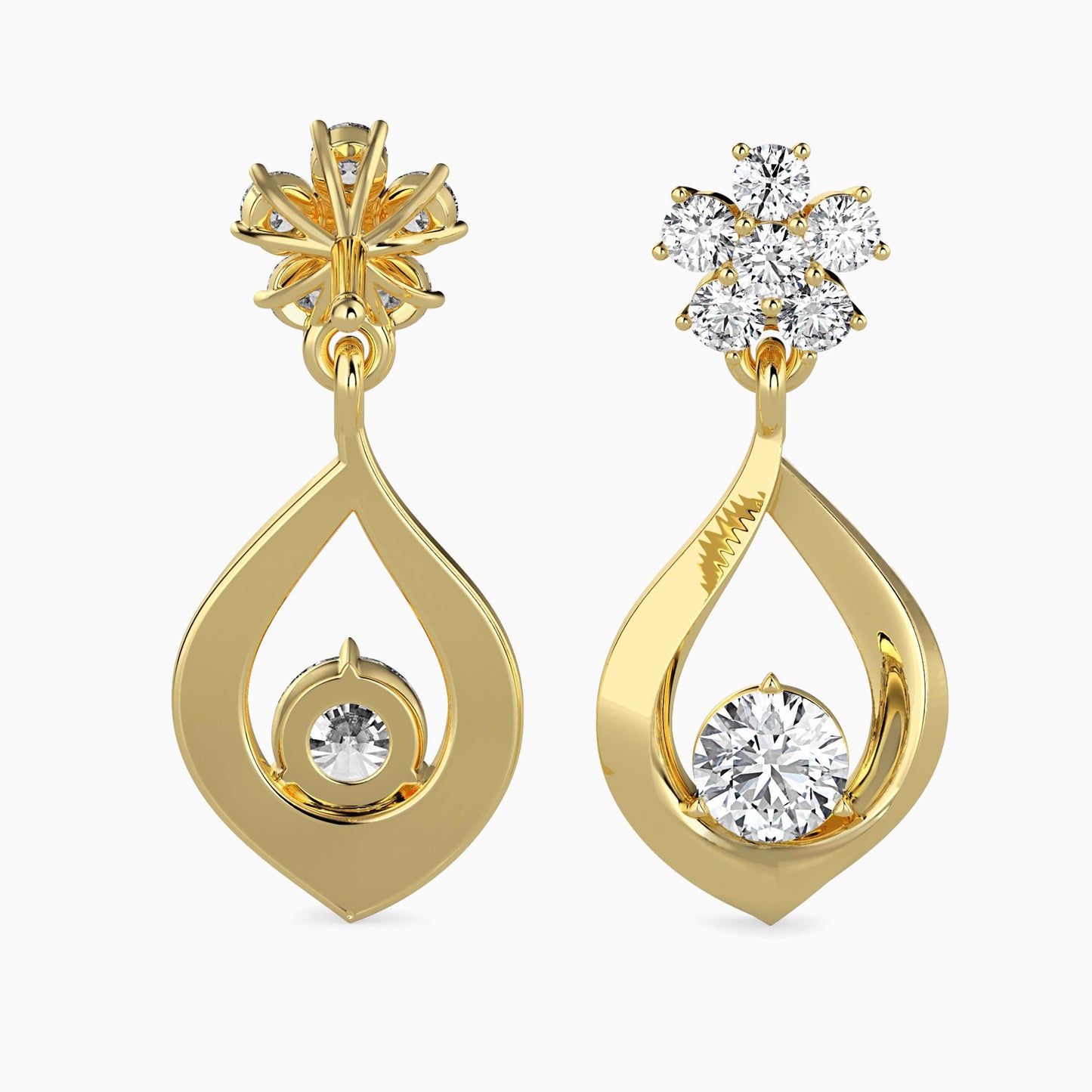 Medusa Diamond Solitaire Earring Yellow Gold