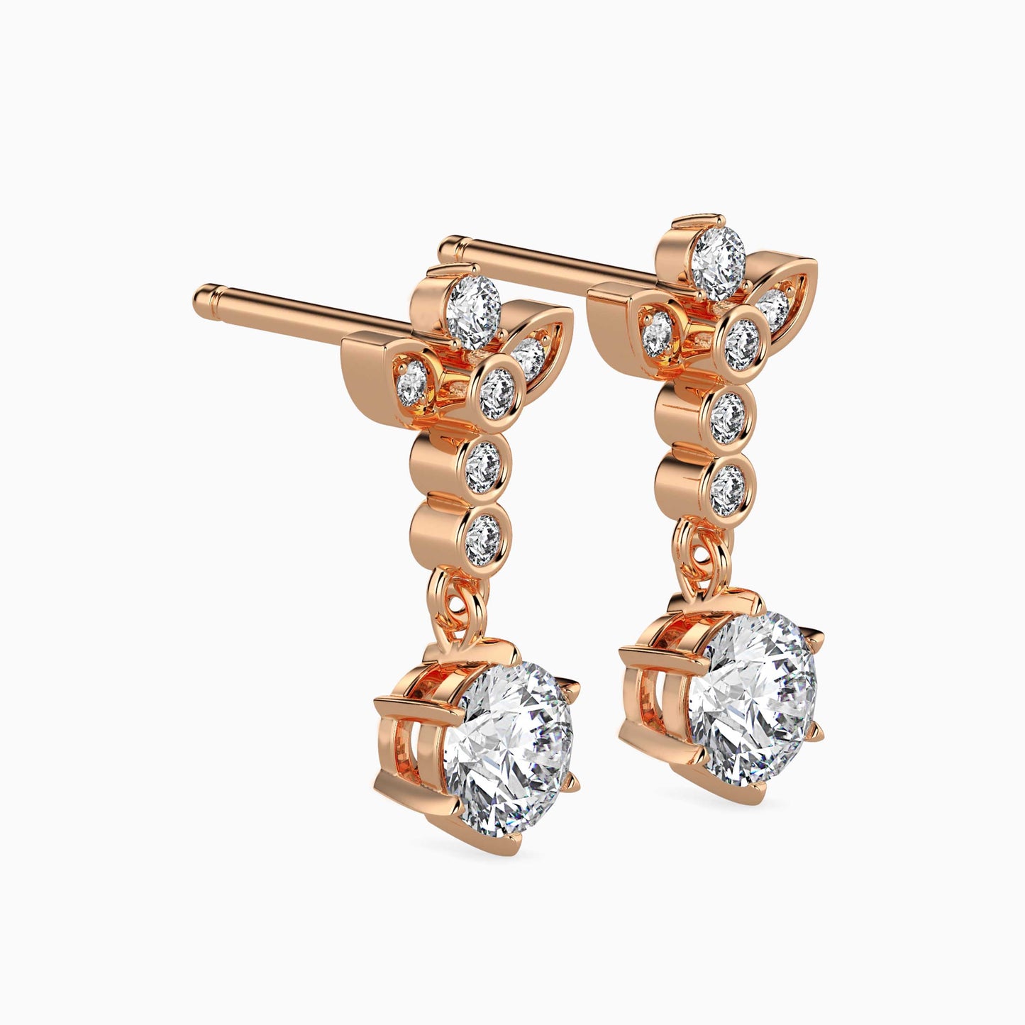 Flynn Solitaire Diamond Earring Rose Gold