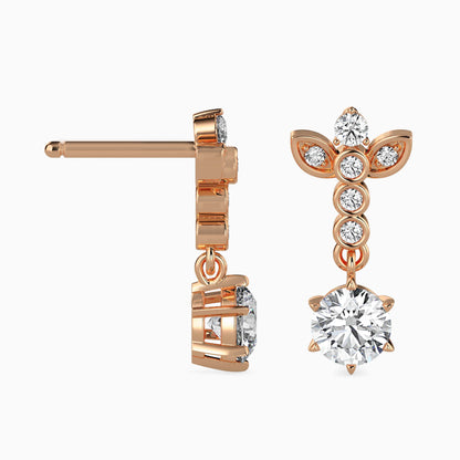 Flynn Solitaire Diamond Earring Rose Gold