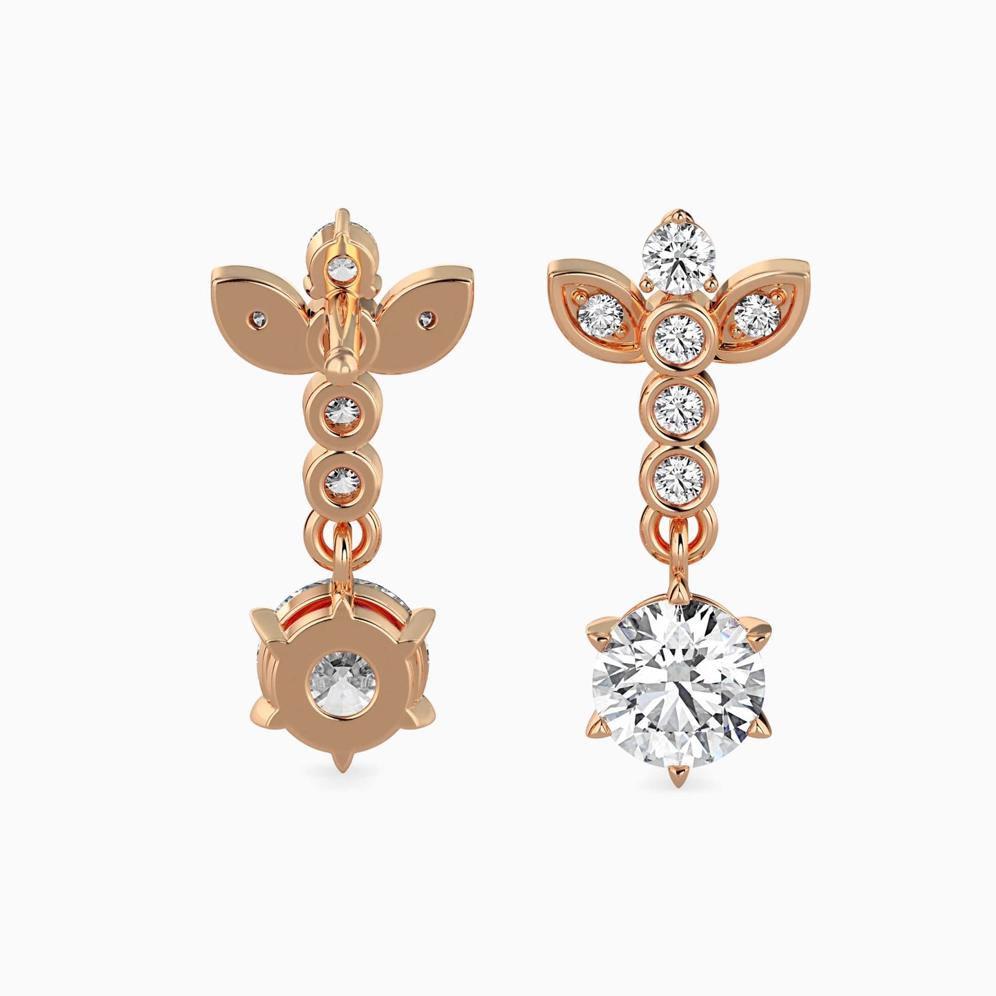 Flynn Solitaire Diamond Earring Rose Gold