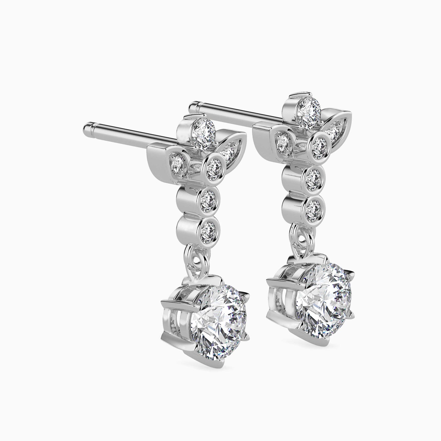 Flynn Solitaire Diamond Earring White Gold