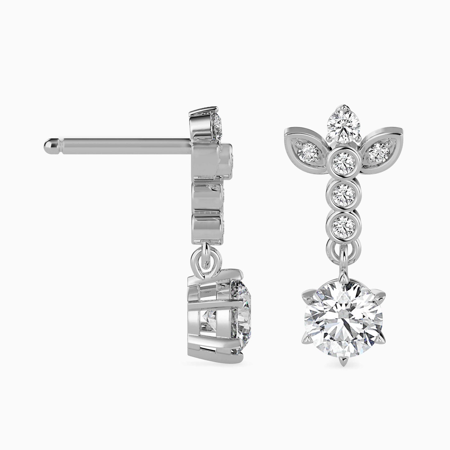 Flynn Solitaire Diamond Earring Platinum