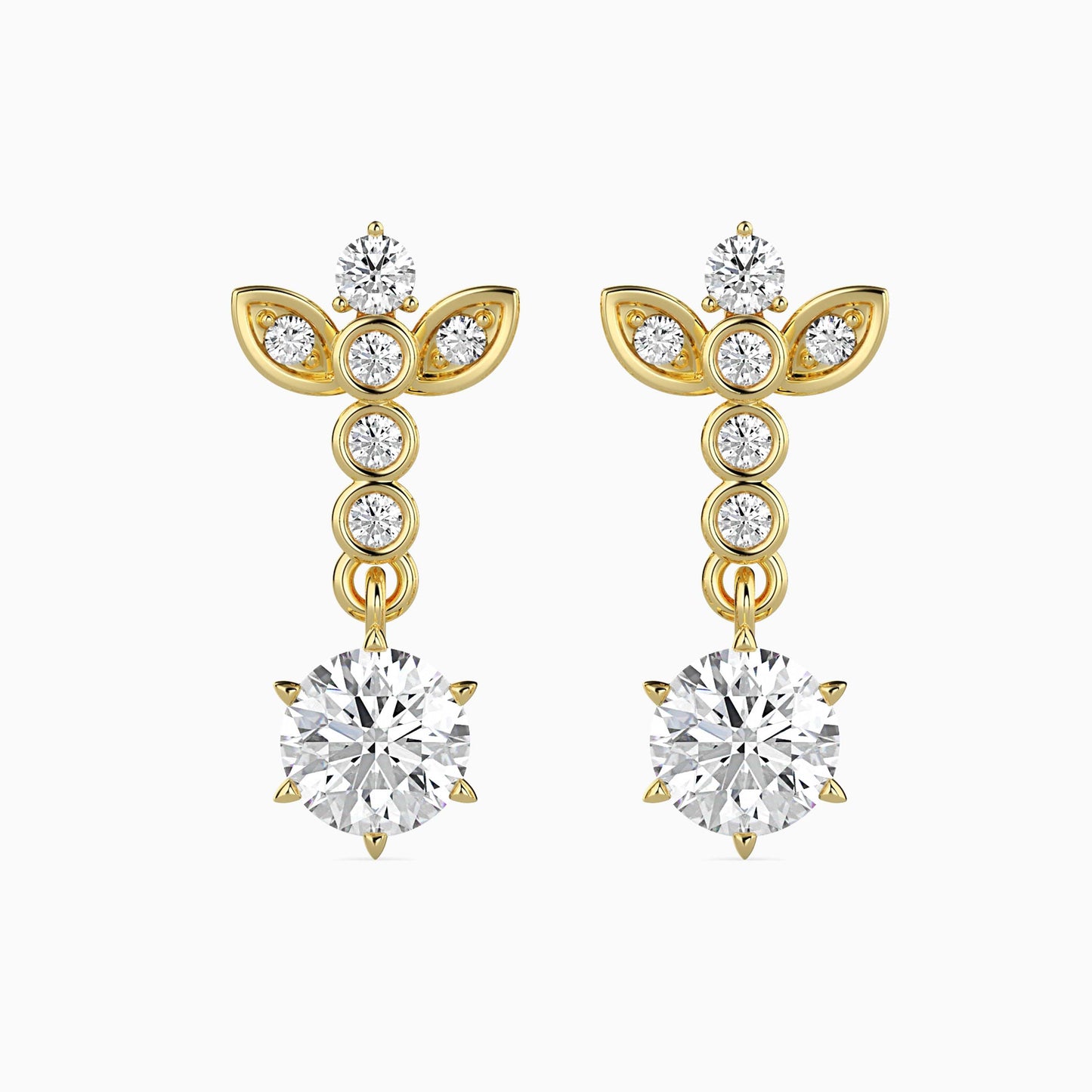 Flynn Solitaire Diamond Earring Yellow Gold