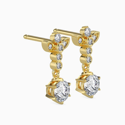 Flynn Solitaire Diamond Earring Yellow Gold