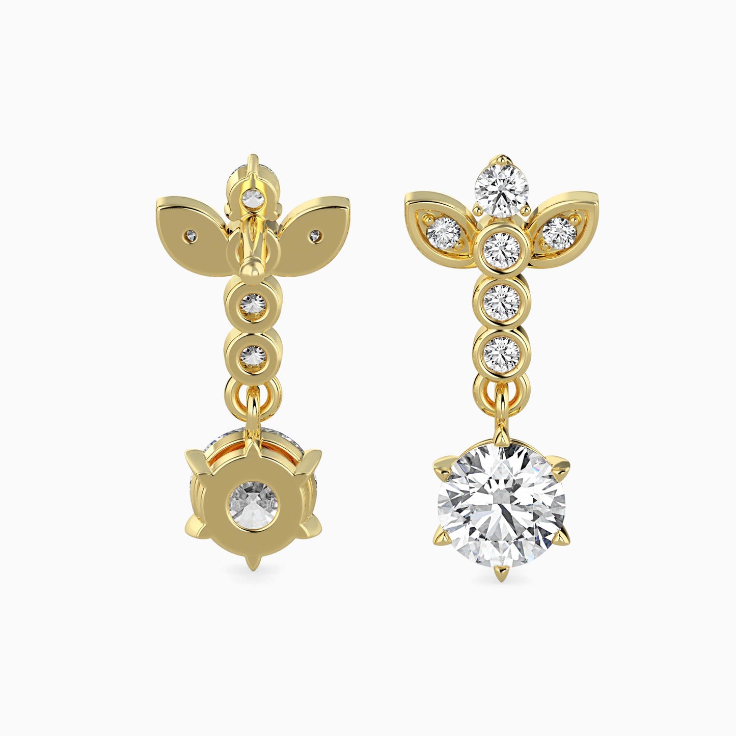 Flynn Solitaire Diamond Earring Yellow Gold