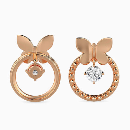 Arikara Solitaire Diamond Earring Rose Gold